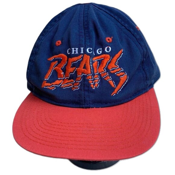 NFL Chicago Bears Snapback Ball Cap Blue Orange Embroidered VINTAGE Adjustable - Picture 1 of 9